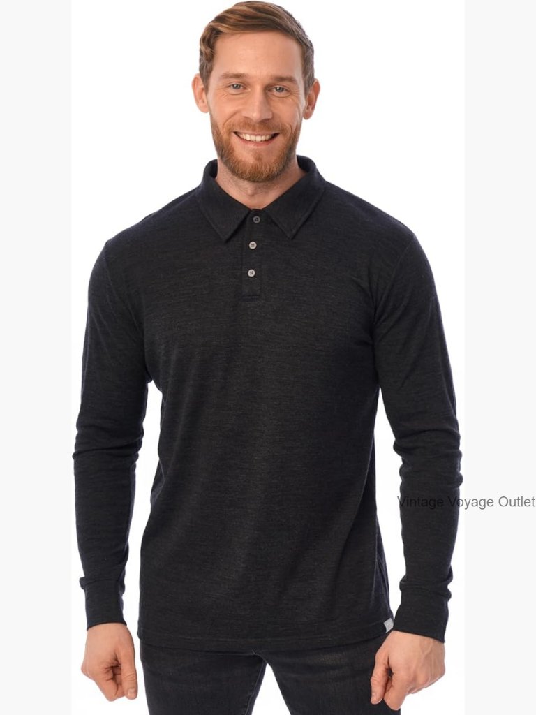 100% Merino Wool Polo Shirt - Anti-Odor Breathable